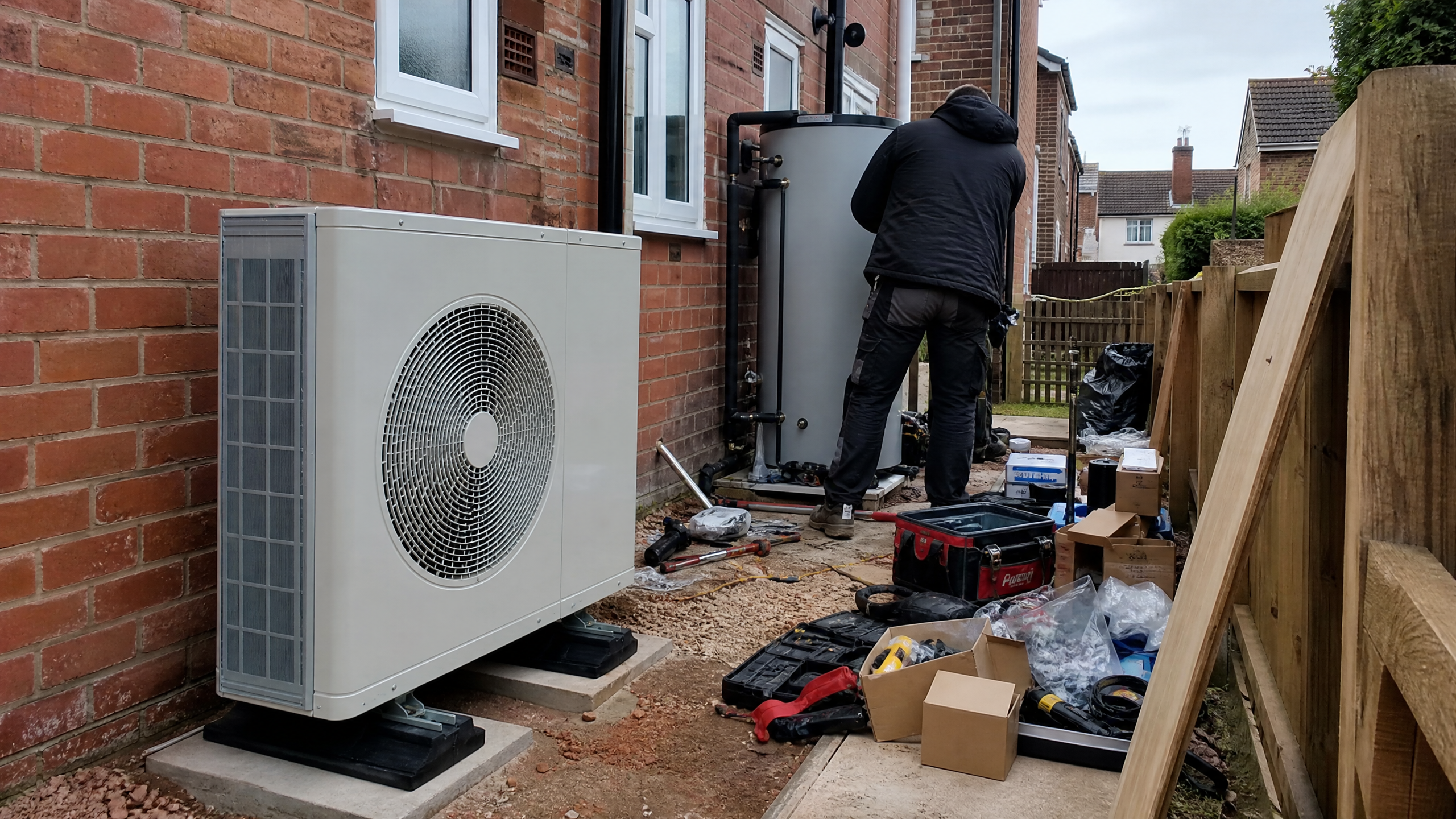 Heat Pump Grants Through Our MCS-Certified Partner in progress at a British residential property — professional service in Walsall