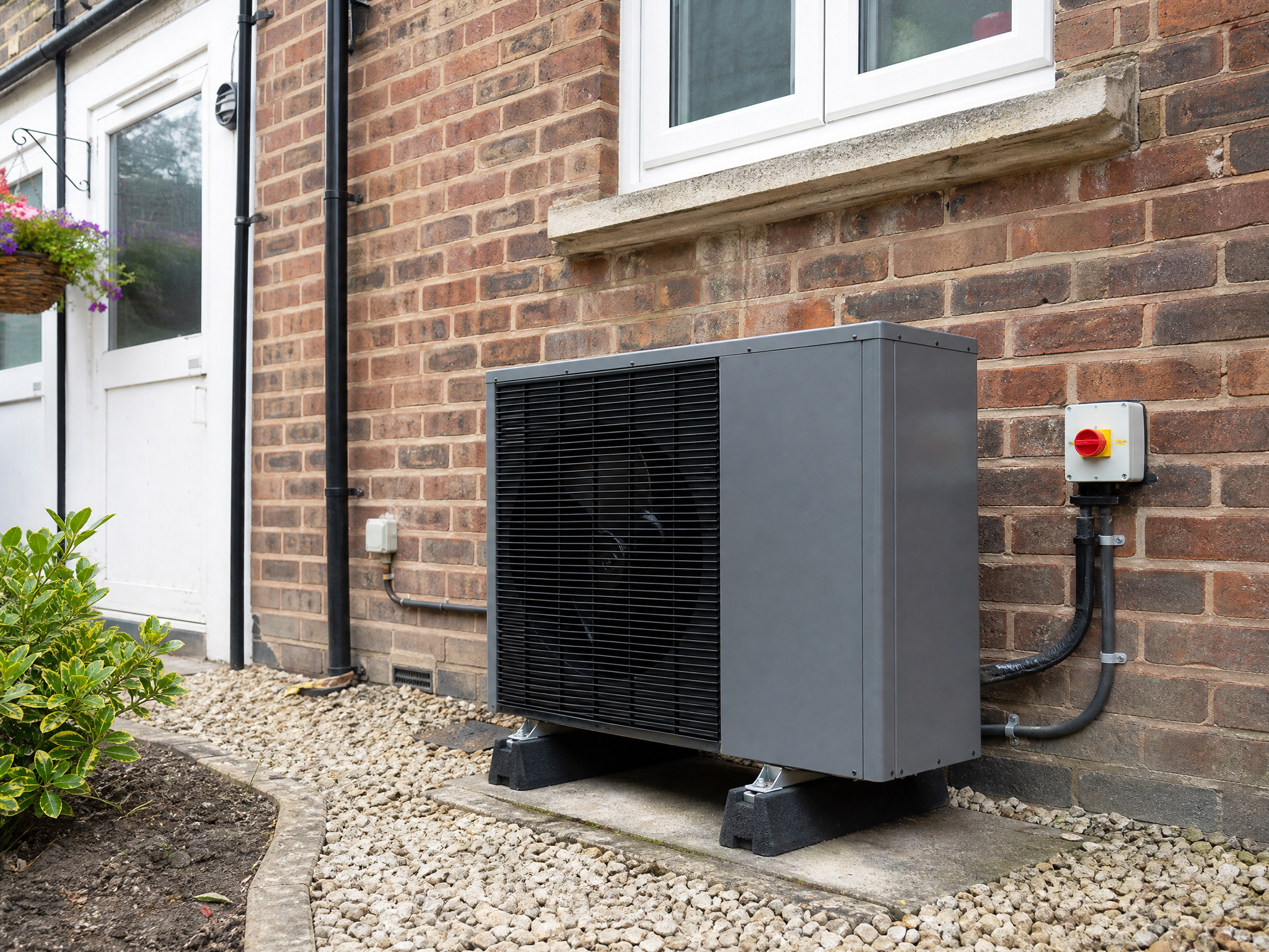Completed heat pump replacement showing professional quality workmanship in a British home