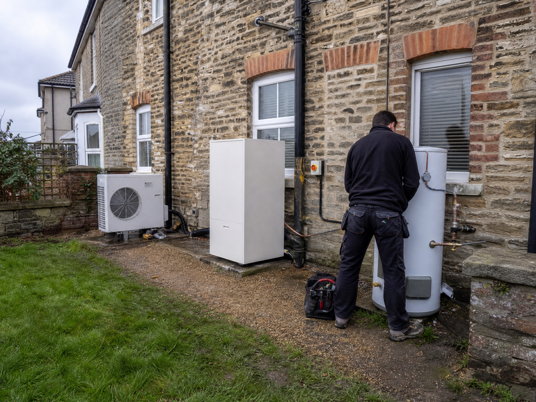 Property context showing the area relevant to air-to-air vs air-to-water heat pumps at a British home