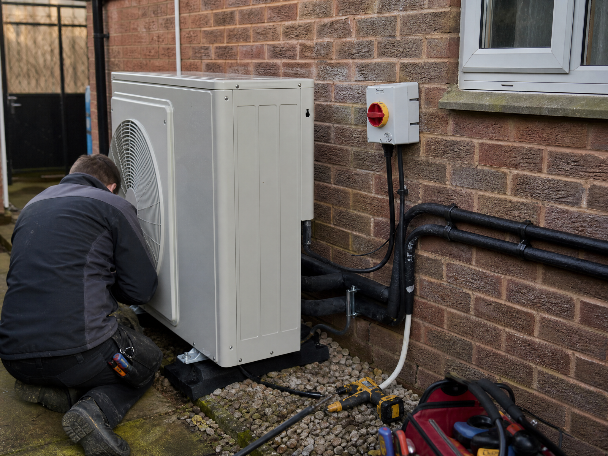 Close-up detail relevant to heat pump grants through our mcs-certified partner — showing materials and installation technique